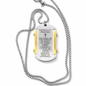 Silver and Gold Serenity Prayer Necklace